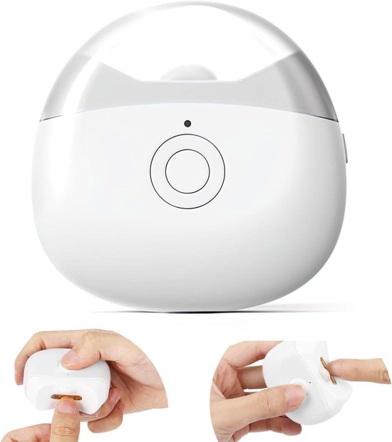 Elektrische Nagelknipper - Automatische Nageltrimmer met LED-verlichting en Nagel Opbergdoos - Twee Snelheden - Oplaadbaar via USB - Wit