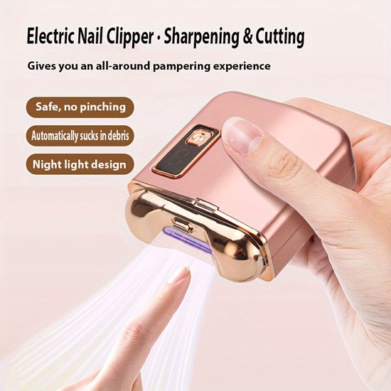 Elektrische nagelknipper met LED-lampjes Geschikt voor een gemakkelijke en nauwkeurige verlichting tijdens het verzorgen van je nagels. Deze veilige nagelknipper, oplaadbaar via USB, is Geschikt voor iedereen, van pasgeborenen tot ouderen. van Merkloos