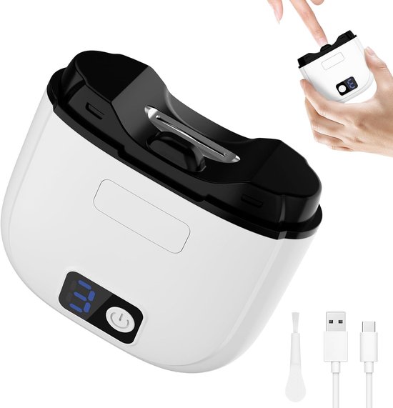 Elektrische Nagelknipper - Professionele Elektrische Nagelknipper - 2-in-1 automatisch knippen en polijsten van nagels - draadloze 3-speed nagelknipper - geen lawaai - USB-oplaadbaar - voor baby's, ouderen en volwassenen - wit van Merkloos
