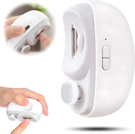 Elektrische Nagelknipper - Trimmen en Vijlen in één - met Vijl- en Lichtfunctie - Voor alle leeftijden - Nagelvijl met Licht - voor Het Trimmen en Polijsten Van De Nagels - voor Senioren, Volwassenen en Baby's - Wit van Victorinox