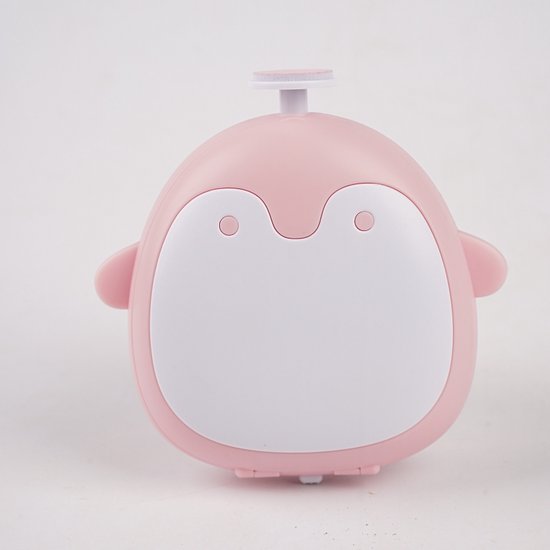 Elektrische Nagelvijl - Roze - Penguin Elektrische Nagelvijl - Penguin Vorm - Baby Nagelverzorging - Veilig en Zacht voor Baby's en Volwassenen - Inclusief 8 Verschillende Vijlkoppen - Waterbestendig Manicureset - Perfect Baby Cadeau