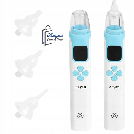 Elektrische Neusaspirator voor Baby en Kind – USB Oplaadbaar met 4 Siliconen Opzetstukken – LED Display en Muziek – kind neuszuiger – elektrische neusaspirator – siliconen neusaspirator – oplaadbare neusreiniger –LED neusaspirator – 82561