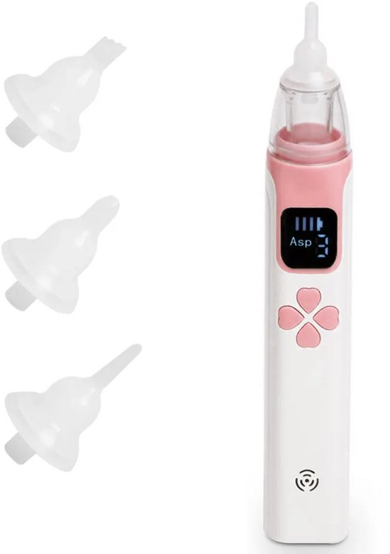 Elektrische Neusreiniger Baby - Neuszuiger - Neus Aspirator - Stil, Draagbaar met muziek & 3 sterkte’s - Veilig & Gemakkelijk in Gebruik - ROZE van Merkloos