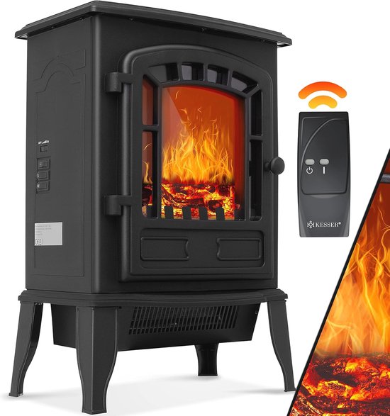 Elektrische Open Haard met Ventilatorkachel en Afstandsbediening - 2000W Verwarming en LED Vlammen van Lumineo