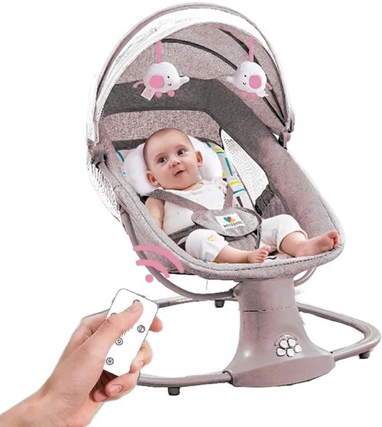 Elektrische Wipstoel - Baby Schommel - Baby Automatische Schommelstoel - Afstandsbediening - Roze - Babybedje - Wipstoel - Automatische Wieg voor Baby’s - Schommelbedjev - Comfortabel & Veilig van Merkloos