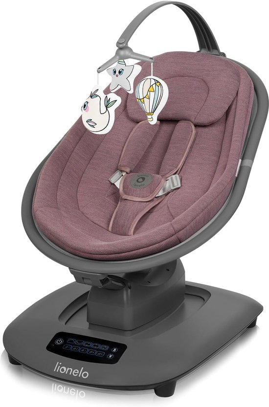 Elektrische Wipstoel voor Baby's tot 9 kg - Multidirectioneel Schommelen - Bluetooth Speaker - Bamboe Bekleding - Afstandsbediening - Verstelbare Rugleuning - 5 Schommelstanden van Merkloos