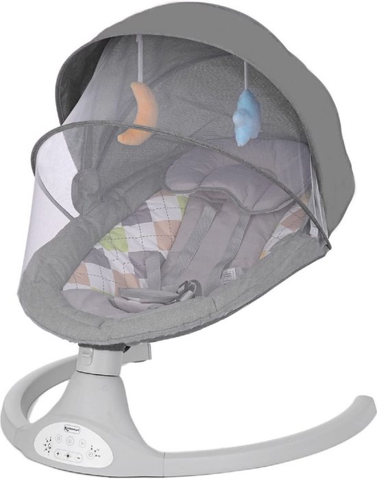 Elektrische Wipstoel - Wipstoel -Schommelstoeltje Baby - Elektrische Baby Schommel - Baby Swing - Wipstoel Elektrisch met Afstandsbediening en Muziek - Grijs van Kidz Impuls
