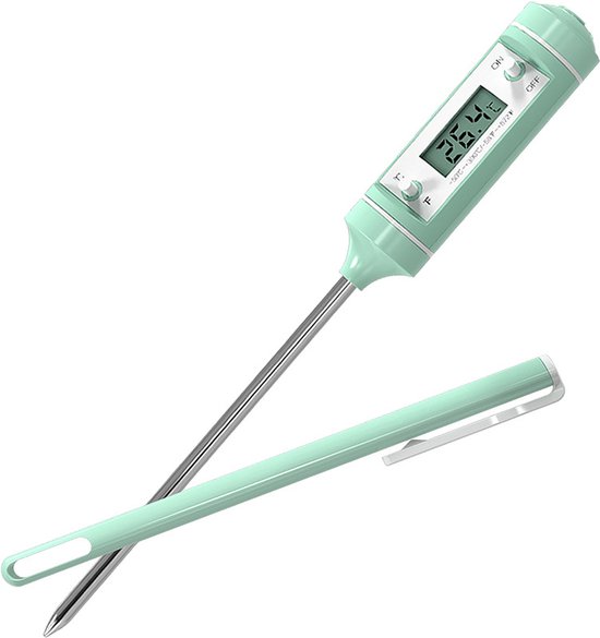 Elektronische babyflesthermometer voor thuis en reizen, snel afleesbare waterthermometer met lange sonde, draagbare melktemperatuurmeter, digitale voedingsthermometer voor flessen en borstvoeding