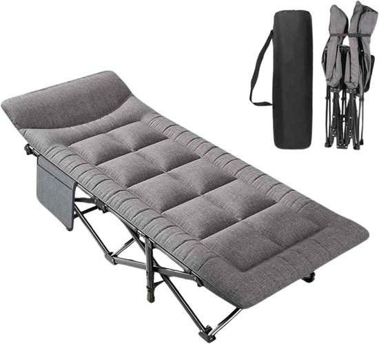 ElevateCommerce – Opvouwbaar Campingbed / Veldbed 1 Persoons – Draagbaar Logeerbed met Matras en Draagtas – Lichtgewicht Camping Bed voor Kamperen, Reizen, Outdoor & Logees van Merkloos