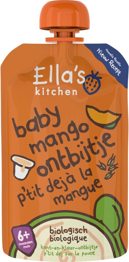 Ella's kitchen Baby Ontbijtje 6+ m Mango 100 gr - 6x 100 gr - Voordeelverpakking van Ella's Kitchen