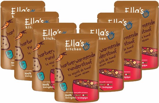 Ella's kitchen Hartverwarmende Runderstoof 8+ m 190 gr - 7x 190 gr - Voordeelverpakking van Ella's Kitchen