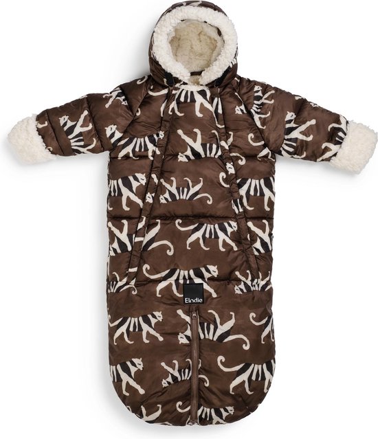 Elodie Baby Overall - Skipak Baby - Baby Voetenzak - Voetenzak autostoel -White Tiger - 0/6 maanden van Merkloos