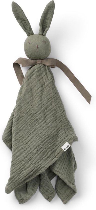 Elodie Blinkie -Hydrofiele Knuffel - Knuffel konijn - Knuffeldoekje - Kraamcadeau - Knuffel Harper (Kaki Green) van Elodie