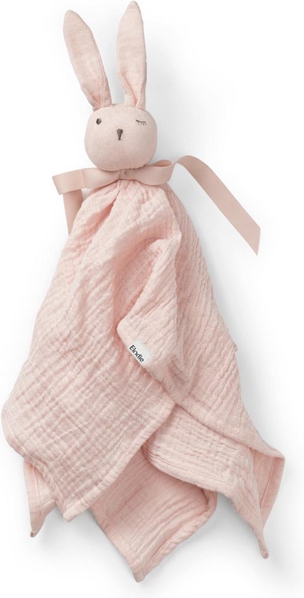 Elodie Blinkie -Hydrofiele Knuffel - Knuffel konijn - Knuffeldoekje - Kraamcadeau - Mae (Soft pink) van Elodie