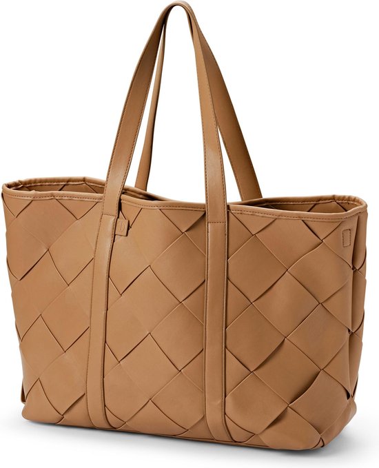 Elodie Braided Tote luiertas - Luiertas verzorgingstas - Luiertassen - Caramel Brown van Elodie