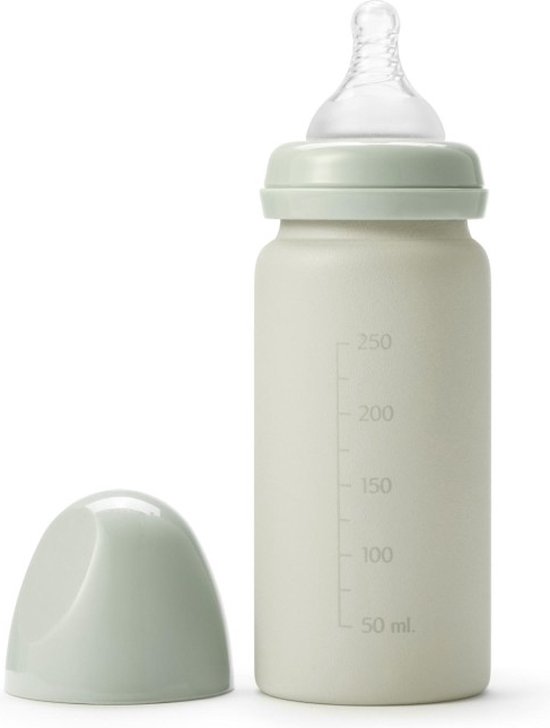 Elodie glazen babyfles - Baby flessen - Baby fles - Glazen flesjes - Babyfles - 270 ml - Mineral Green van Elodie
