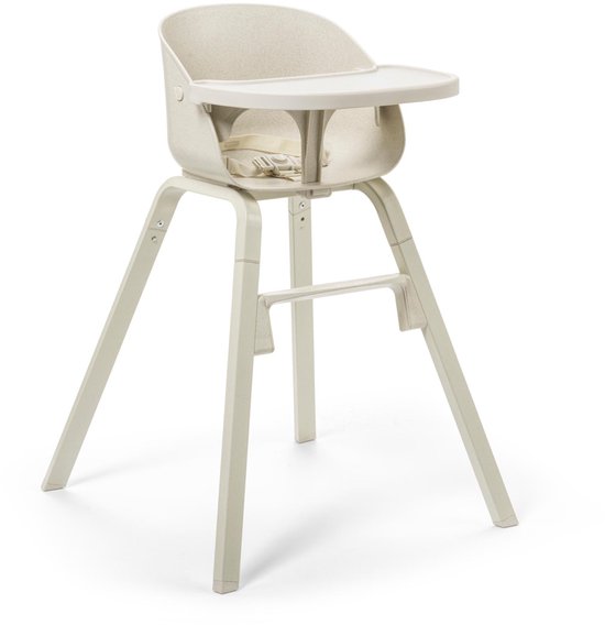 Elodie GRACE Hoge eetstoel - Kinderstoel - Meegroeistoel - Vanilla White van Merkloos