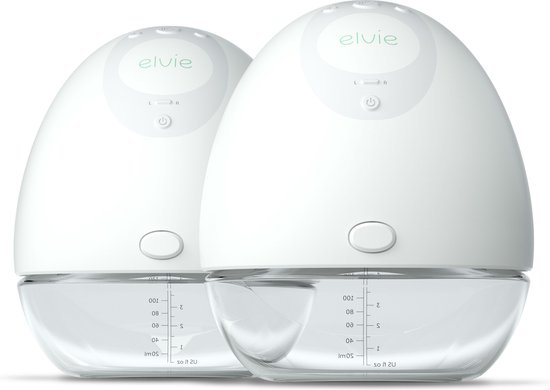 Elvie Pump Dubbele Elektrische Borstkolf - Draagbaar - Hands-free - Geluidsloos - Incl. 4 flessen van Merkloos