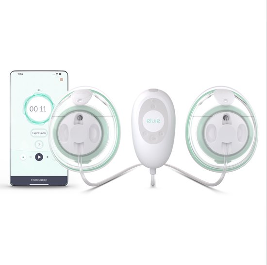 Elvie Stride Double - Handsfree Elektrische Borstkolf - Ziekenhuiskwaliteit - Dubbele Borstkolf - 150 ml Capaciteit per Cup - App-gestuurd - Complete Set van Elvie