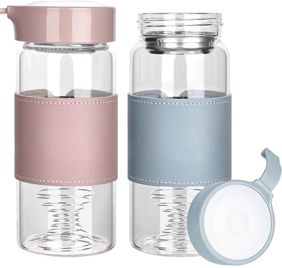 Elzusha - Set van 2 Glazen Shakebekers met Zeef - 50 ml