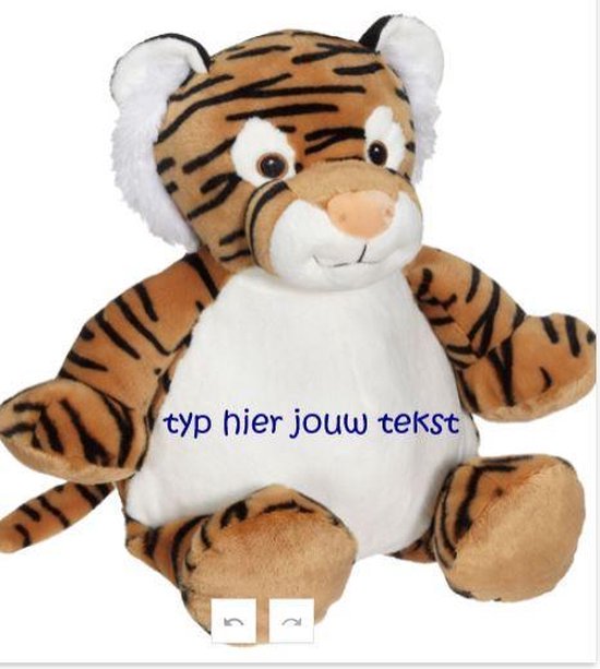 Embroider Buddy - Knuffel - Tijger - Tory de Tijger - kan geborduurd worden met een naam of een tekst van Merkloos
