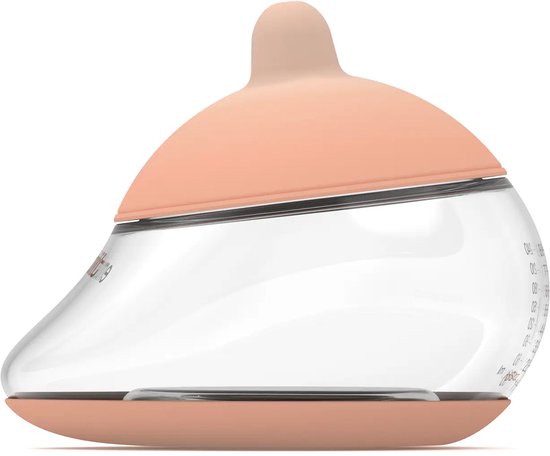 Emulait Anatomy Babyfles - Kleur: Fair - Maat: 3 - 240 ml - borstvormig - natuurlijk voeden - anti-koliek - bpa-vrij van Merkloos