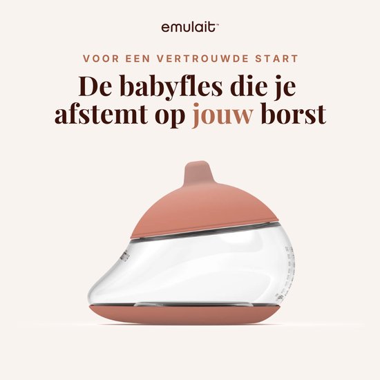 Emulait Anatomy Babyfles - Kleur: Medium - Maat: 1 - 240 ml - borstvormig - natuurlijk voeden - anti-koliek - bpa-vrij