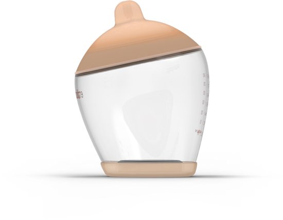Emulait Classic Babyfles - Kleur: Light - Maat: 2 - 240 ml - borstvormig - natuurlijk voeden - anti-koliek - bpa-vrij