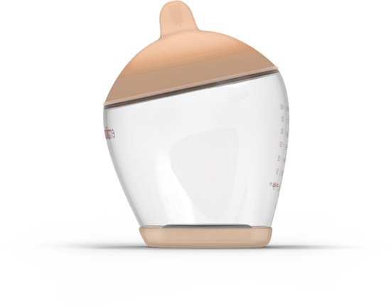 Emulait Classic Babyfles - Kleur: Light - Maat: 3 - 240 ml - borstvormig - natuurlijk voeden - anti-koliek - bpa-vrij