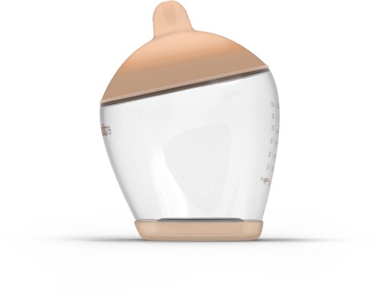 Emulait Classic Babyfles - Kleur: Light - Maat: 4 - 240 ml - borstvormig - natuurlijk voeden - anti-koliek - bpa-vrij