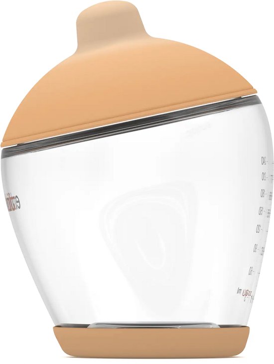 Emulait Classic Babyfles - Kleur: Light - Maat: 5 - 240 ml - borstvormig - natuurlijk voeden - anti-koliek - bpa-vrij van Merkloos