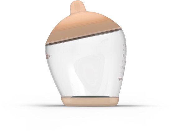 Emulait Classic Babyfles - responsief voeden - anti-koliek - borstvormig - 240 ml - kleur: Light - maat: 1