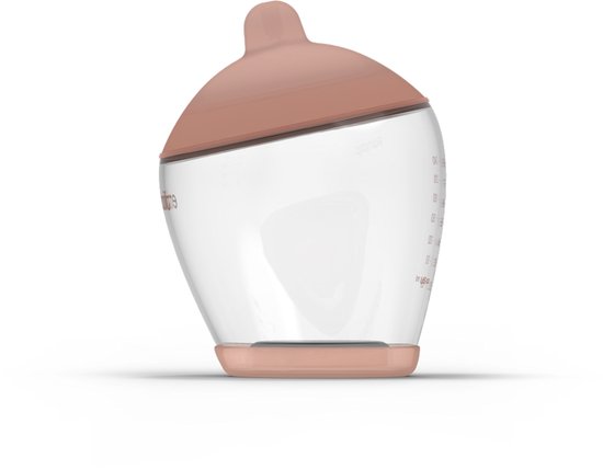 Emulait Classic Babyfles - responsief voeden - anti-koliek - borstvormig - 240 ml - kleur: Medium - maat: 2