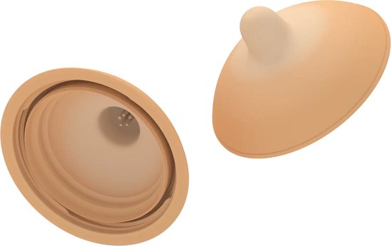 Emulait Flesspeen (2 stuks) - Kleur: Licht - Maat: 3 - borstvormig - vervangende flesspeen - bpa-vrij