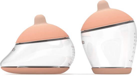 Emulait Starterkit - Classic Babyfles + Anatomy Babyfles - Kleur: Fair - Maat: 2 - 240 ml - Incl. flessenborstel - borstvormig van Merkloos