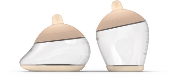 Emulait Starterkit - Classic Babyfles + Anatomy Babyfles - Kleur: Fair - Maat: 4 - 240 ml - Incl. flessenborstel - borstvormig