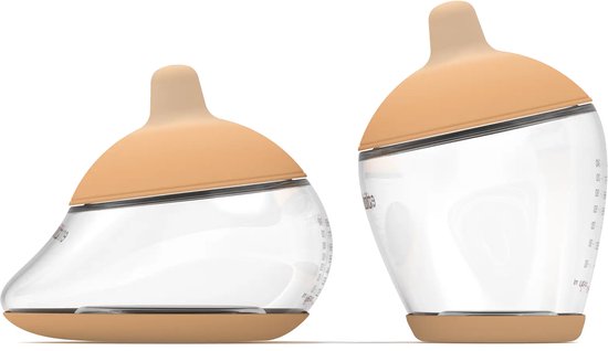 Emulait Starterkit - Classic Babyfles + Anatomy Babyfles - Kleur: Light - Maat: 4 - 240 ml - Incl. flessenborstel - borstvormig