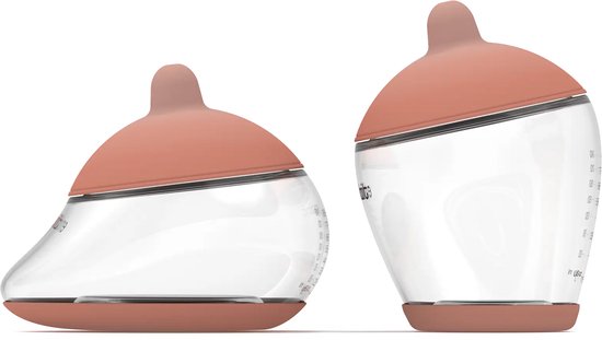 Emulait Starterkit - Classic Babyfles + Anatomy Babyfles - Kleur: Medium - Maat: 3 - 240 ml - Incl. flessenborstel - borstvormig