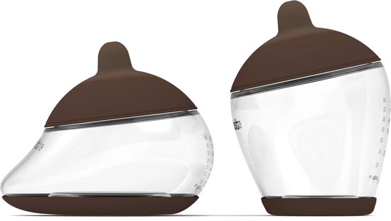 Emulait Starterkit - Classic Babyfles + Anatomy Babyfles - Kleur: Rich - Maat: 3 - 240 ml - Incl. flessenborstel - borstvormig van Merkloos