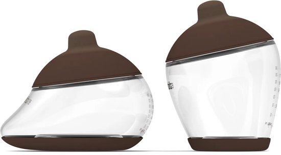Emulait Starterkit - Classic Babyfles + Anatomy Babyfles - Kleur: Rich - Maat: 5 - 240 ml - Incl. flessenborstel - borstvormig