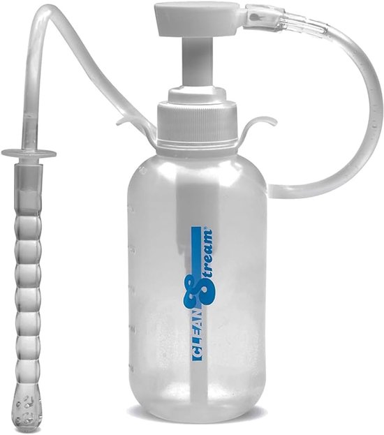 Enema fles met pomp - transparant, zwart - 100% lichaamsveilig - eenvoudig in gebruik - ShopVlot