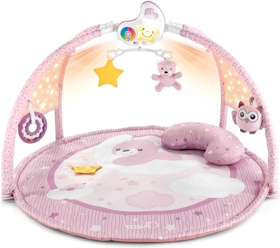 Enjoy Colours 3in1 Speelmat - Roze - Elektronische Speeldeken - Sterprojector - Nachtlichtje - Ontspannende Muziek - Baby Speelgoed 0+ play mat baby van Bamny