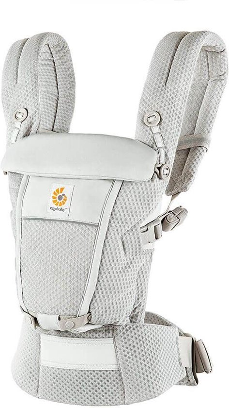 Ergobaby baby draagzak Adapt Soft Flex Mesh Pearl Grey - ergonomische draagzak vanaf geboorte van Ergobaby