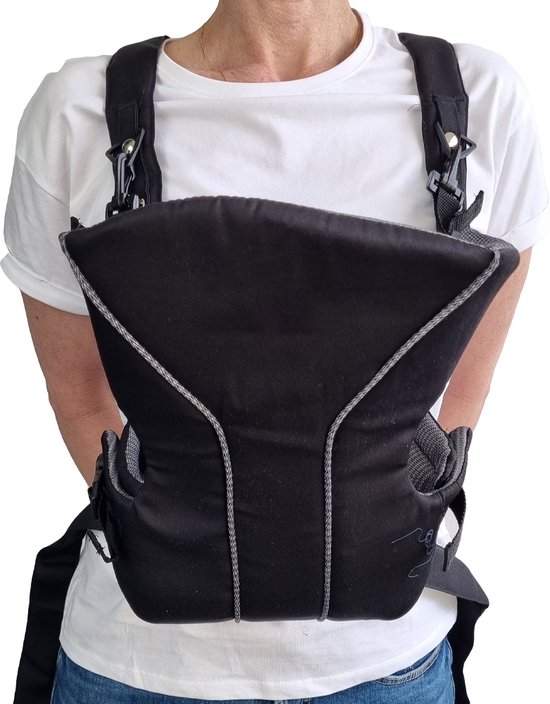 Ergonomische babydrager - buikdrager - draagzak - 3 t/m 9kg - zwart van Kidzroom