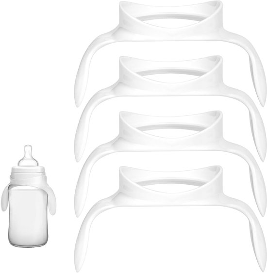 Ergonomische Babyfles Handvatten voor Anti-Colic Flessen - 4 Stuks, Ideaal voor Zelfstandig Drinken en Comfortabel Vasthouden