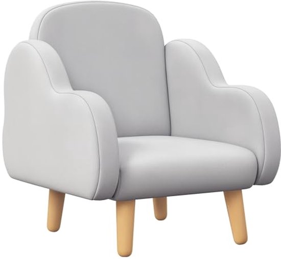 Ergonomische Kinderfauteuil voor Peuters - Comfortabele Mini Sofa voor Speelkamers en Slaapkamers - Geschikt voor Kinderen van 1,5 tot 5 Jaar - Grijs van Merkloos