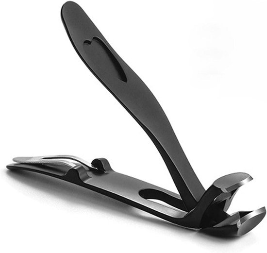 Ergonomische teennagelknipper met schuine kop voor dikke nagels - Grote brede kaak en lange steel - Teennagelknipper voor mannen en vrouwen (zwart) van Harperton