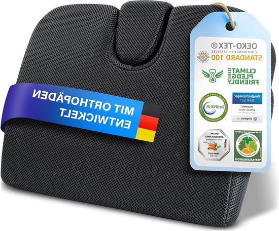 Ergonomische zitwig ter verbetering van zithouding - Orthopedisch zitkussen met geheugenschuim | harde zitwig voor stoel, auto, enz. van Ergon