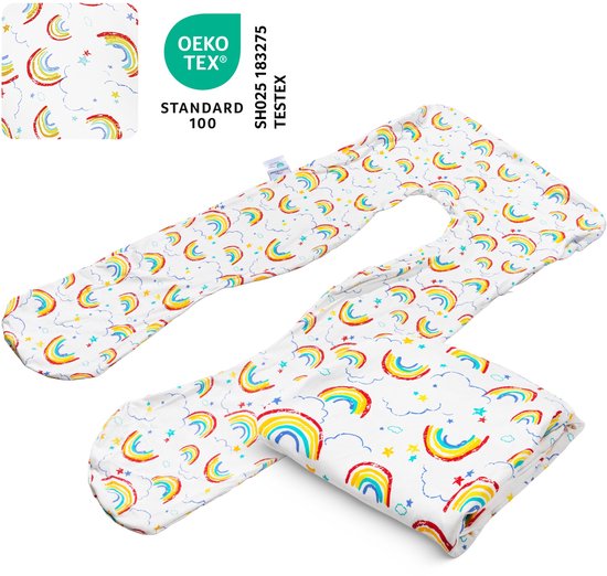 Ersatzbezug Kinderkussen - Kussenhoes - Regenboog - Ademend Katoen - Vochtregulerend - Zweetabsorberend van Merkloos