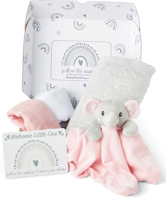 Essentiële Baby Cadeauset voor Baby Shower of Doop, Unisex, Inclusief Babydeken en Muslin Doeken